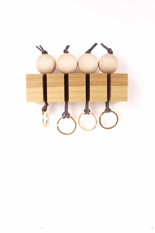 (image pour) Porte Clés Mural 4 Personnes Personnalisé